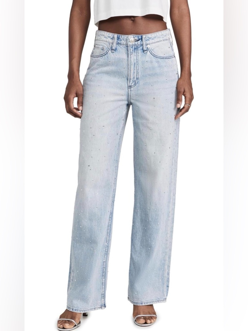 rag & bone Logan Jewel Mid-Rise Relaxed Straight Jeans Size 28 $358